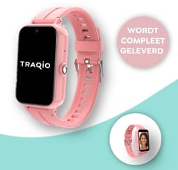 Traqio TRQ11 - GPS horloge kinderen - gps horloge kind - kinderhorloge bellen - veilig buiten spelen horloge kind - kinderhorloge met gps - kinderhorloge - Kinder smartwatch GPS - GPS horloge school - Roze — thumbnail 1