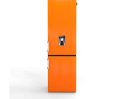 NUNKI LARGEH2O-AORA (Gloss Bright Orange All Sides) Combi Bottom Koelkast, E, 197+71l, , Handle, Waterdispenser