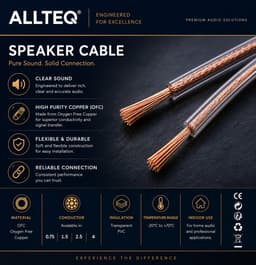 Luidspreker kabel - 0.75mm² - 25 meter - Op rol - Allteq — thumbnail 3