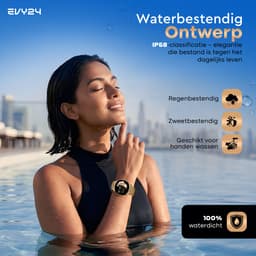 Evy24 Smartwatch Pro 42mm - Smartwatch Dames - Horloge met Belfunctie - Sporthorloge Dames - AMOLED - Bloeddrukmeter - Stappenteller - Android en iOS - Roségold — thumbnail 4