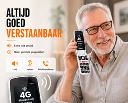 Uniwa V202T Senioren Telefoon 4G Senioren GSM Mobiele Telefoon Klaptelefoon Grote Toetsen SOS Noodknop Simlockvrij Oplaadstation Luid Geluid — thumbnail 4