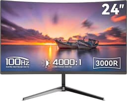 FlexVer® Curved Monitor - Beeldscherm - Computer - 24 Inch - Zwart — thumbnail 1
