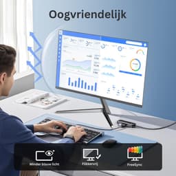 FlexVer® Curved Monitor - Beeldscherm - Computer - 24 Inch - Zwart — thumbnail 2