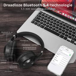 FlexVer® Noise Cancelling Hoofdtelefoon - Koptelefoon - Headphones - Batterijduur 45 Uur - Zwart — thumbnail 2