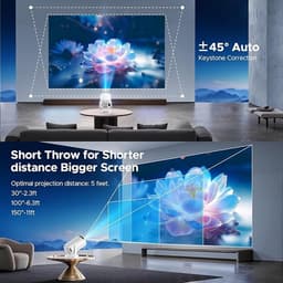 Draagbare Short Throw Beamer met Android TV en WiFi 6 — thumbnail 4