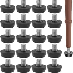 Verstelbare Rubber Poten voor Tuinmeubelen met Antislip Schroefbeschermers - Verpakking van 20 Stuks, Ideaal voor Stabiliteit en Bescherming van Meubels — thumbnail 1