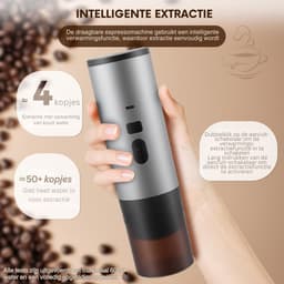 HEZIVO® Koffiecupmachine 3-in-1 - Draagbare Espressomachine - Met Accu voor op Reis - Zelfverwarmend -12 V — thumbnail 3
