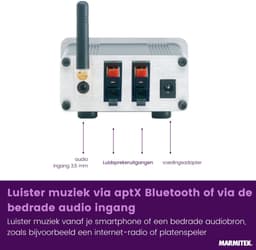 Marmitek BoomBoom 460 Bluetooth Receiver - Bluetooth ontvanger audio - Ingebouwde versterker - aptX — thumbnail 4