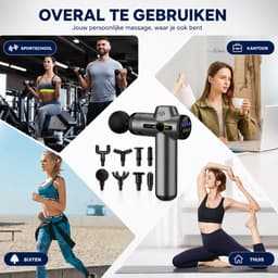 Massage Gun - Tegen spierpijn- en stijfheid - Massagepistool - 8 Opzetstukken - LCD Scherm — thumbnail 5