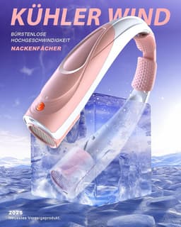 Draagbare Nekventilator - Persoonlijke Ventilator - Persoonlijke Koeling - 360° Luchtstroom - 6000mAh Batterij - Roze — thumbnail 5