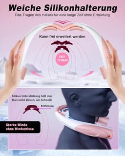 Draagbare Nekventilator - Persoonlijke Ventilator - Persoonlijke Koeling - 360° Luchtstroom - 6000mAh Batterij - Roze — thumbnail 4