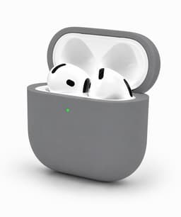 Enluxe Case geschikt voor Airpods 4 – Donker Grijs - Premium Siliconen Hoesje, Valbescherming & Spatwaterdicht, Draadloos Opladen Compatibel — thumbnail 1