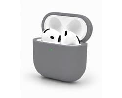 Enluxe Case geschikt voor Airpods 4 – Donker Grijs - Premium Siliconen Hoesje, Valbescherming & Spatwaterdicht, Draadloos Opladen Compatibel