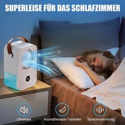Draagbare airconditioner met vernevelingsfunctie, draagbare ventilator, oplaadbare batterij van 3500 mAh, mini-airconditioner, 4 ventilatorsnelheden. — thumbnail 2