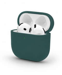 Enluxe Case geschikt voor Airpods 4 – Donker Groen - Premium Siliconen Hoesje, Valbescherming & Spatwaterdicht, Draadloos Opladen Compatibel — thumbnail 1