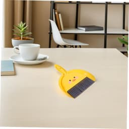 Kleine Veegset - Mini Stoffer Blik - Bureau Schoonmaken - Lichtgewicht Ontwerp - 23.5 cm - Geel — thumbnail 2