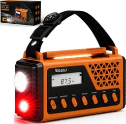 Elesso® Noodradio Solar Opwindbaar Draagbare Radio - Noodpakket - Powerbank Op Batterijen - Survival - Zaklamp – Zonneenergie - Bouwradio - Bluetooth – 8000 mAh — thumbnail 1