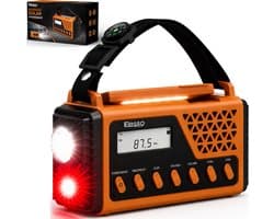 Elesso® Noodradio Solar Opwindbaar Draagbare Radio - Noodpakket - Powerbank Op Batterijen - Survival - Zaklamp – Zonneenergie - Bouwradio - Bluetooth – 8000 mAh