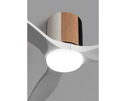 CREATE - Stille plafondventilator 100% hout 40W (Ø132cm) - Met licht LED - Afstandsbediening - 6 snelheden - Programmeerbaar - WIND CALM CUSTOM WOVEN — afbeelding 1