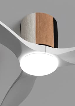 CREATE - Stille plafondventilator 100% hout 40W (Ø132cm) - Met licht LED - Afstandsbediening - 6 snelheden - Programmeerbaar - WIND CALM CUSTOM WOVEN — thumbnail 1