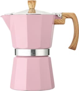 Mokapot espressomaker: Een gemakkelijk schoon te maken koffiezetapparaat voor op het fornuis, gemaakt van aluminium, een Cubaans koffiezetapparaat dat een rijke smaak levert. — thumbnail 1