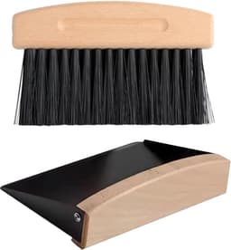 Kleine stofpan - Mini bezem - Tafel schoonmaken - Draagbaar ontwerp - 15 cm lengte - Zwart — thumbnail 1