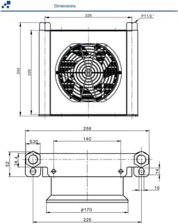 Lucht Radiator - Oliekoeler Warmtewisselaar - Motor Koelen - Aluminiumlegering - DC 12V - AJ1025T-CA — thumbnail 2