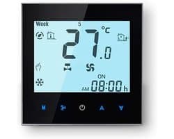 Slimme Wifi Thermostaat met Touchscreen - Programmeerbaar en Spraakgestuurd voor Verwarming en Koeling