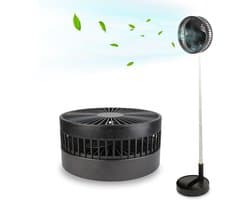 Draadloze Ventilator Oplaadbaar Telescopisch 35-100 cm Staande Ventilator Bureauventilator 4 Standen 180° Verstelbaar Stil 30 dB Zwart — afbeelding 1