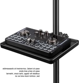 Multifunctionele Geluidskaart Houder met Telefoonclip en Microfoonstandaard voor Live Streaming - 3-poots Vloerstandaard — thumbnail 4