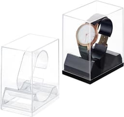 Stijlvolle Horloge Stand Box met 2 Kleuren, Acryl Houder voor Armbanden en Horloges, Perfect als Cadeau voor Mannen en Vaderdag — thumbnail 1