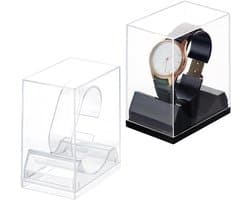 Stijlvolle Horloge Stand Box met 2 Kleuren, Acryl Houder voor Armbanden en Horloges, Perfect als Cadeau voor Mannen en Vaderdag