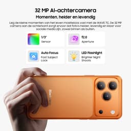 Blackview WAVE 7C Smartphone - 4G AI - DUAL SIM - 16GB RAM - 64GB ROM - Android 16 Telefoon - 6,56 inch - 5000mAh - GPS - Oranje — thumbnail 2
