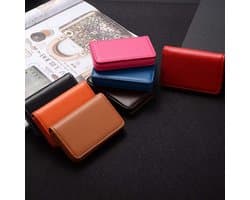 Elegante PU Leren Visitekaart Houder voor Mannen en Vrouwen - Perfect Cadeau voor Vrienden, Compact en Stijlvol, Rood, 102mm x 65mm x 18mm