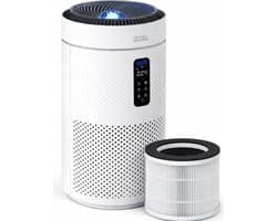 Blanc Square Luchtreiniger Pro - Air Purifier - HEPA 13 + Koolstoffilter - 400m³/h 90m² met UV-Desinfectie - Slaapkamer, Woonkamer, Kantoor – Tegen Allergie, Pollen, Geurtjes - Luchtkwaliteitindicator - Clean Air Slaapstand