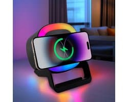 Draadloze Luidspreker Lamp - Nachtlampje Oplader - Muziek en Sfeer - Drie-in-één Functie - 97 x 145 cm - Zwart