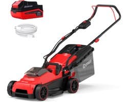 Accu Grasmaaier 21 V OUTIGO, maaibreedte 33 cm, tot 250 m², opvangbak 32 l, maaihoogte 25-65 mm, mulchfunctie, incl. 5,0 Ah accu