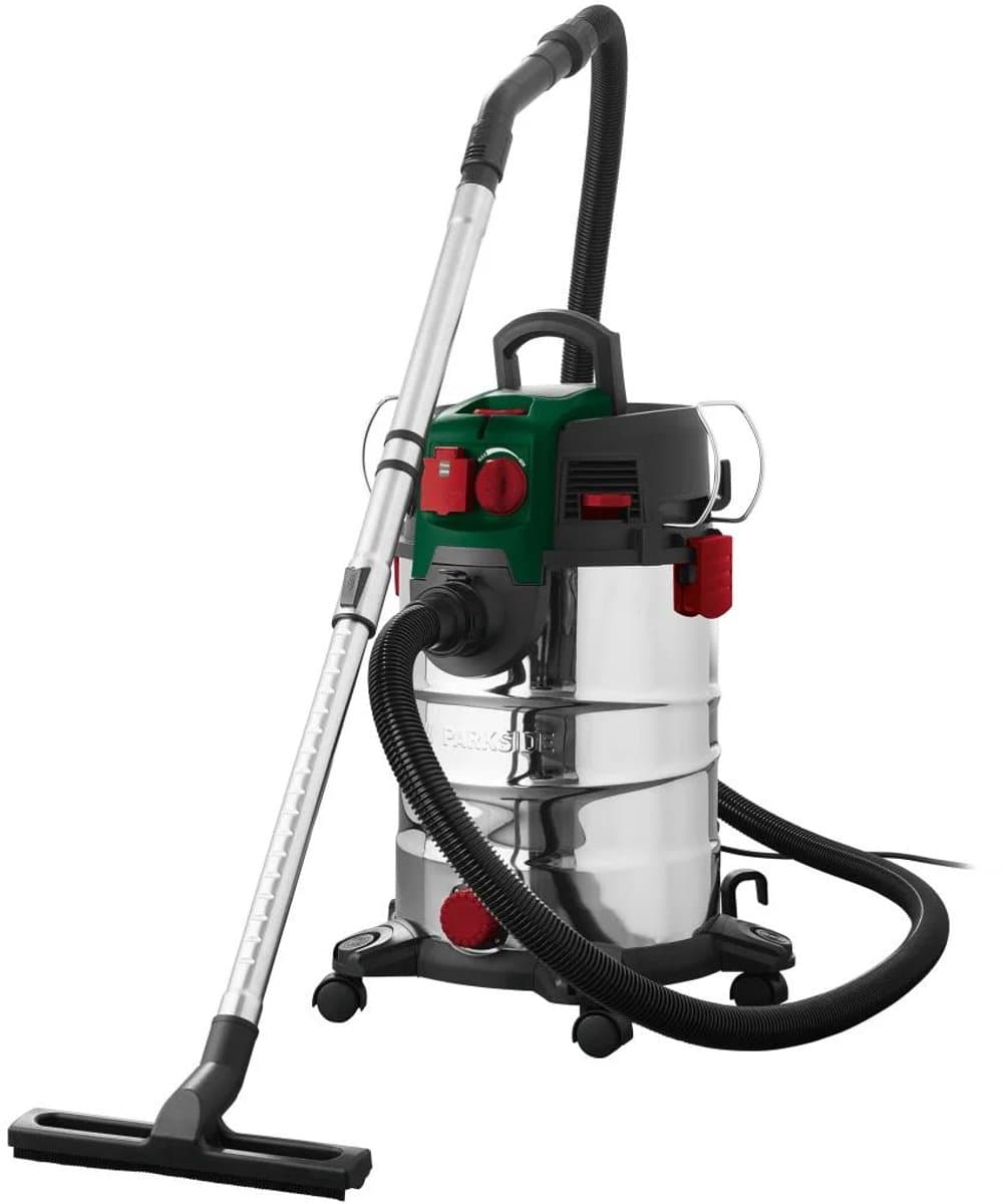 Parkside Nat en Droog Stofzuiger - Vermogen: 1500 W - Zuigkracht: max. 181 mbar - Capaciteit tank: 30 L - Traploos instelbare luchtstroom - Geluidsarme motor - Met korte nalooptijd voor optimale reststofopname — afbeelding 1