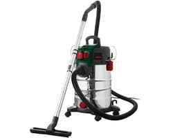 Parkside Nat en Droog Stofzuiger - Vermogen: 1500 W - Zuigkracht: max. 181 mbar - Capaciteit tank: 30 L - Traploos instelbare luchtstroom - Geluidsarme motor - Met korte nalooptijd voor optimale reststofopname