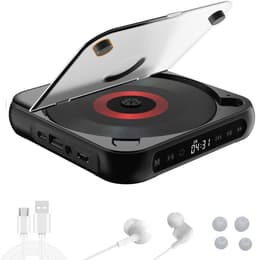 CD Speler - Draagbare Bluetooth-cd-speler met USB-C-snelladen - Ultradun en compact - Ondersteunt CD/CD-R/CD-RW/MP3/WMA-formaten - Geschikt voor zowel reizen als thuisgebruik - 3.5 MM AuxIngebouwde speaker - Met oortjes en datakabel - 2000mah — thumbnail 1