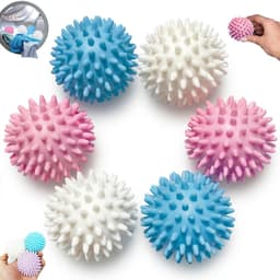 6 stuks - Wasballen - Vlekverwijderende en anti-klit wonderballen - Anti-knoop filterballen voor de was - Wasballen speciaal voor de wasmachine - Gebruikt om kleding te verzachten, kreukels te verminderen en statische elektriciteit tegen te gaan — thumbnail 1