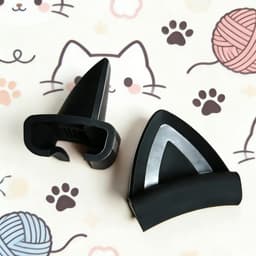 Kattenoren Accessoires - Koptelefoon Versiering - Persoonlijke Stijl - Zacht Siliconen Materiaal - Universeel Formaat - Zwart — thumbnail 2