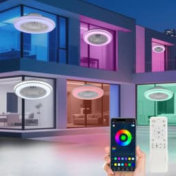 TamTrade Plafondventilator - Plafond ventilator met verlichting - Inclusief afstandbediening - LED - Dimbaar - RGB - Bluetooth — thumbnail 3