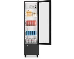 Klarstein GrandCooler commerciële koelkast 180 L – drankkoeler met LED-verlichting (wit/blauw), instelbare temperatuur 0–10 °C, 3 planken