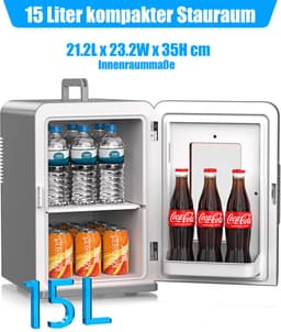 KESSER® Tafelmodel Koelkast 15 Liter AC DC 220-240V en 12V - Mini Koelkast Vrijstaand met Verwarmingsfunctie - Koelbox ideaal voor Auto en camperen - — thumbnail 3