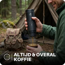 JT Products Draagbare 2 In 1 Espressomachine Zwart - Oplaadbaar - Capsules En Gemalen Koffie - Warmt Op - Koffiemaker - Nespresso - Draagbare Koffiemachine - Reis En Camping Koffiezetapparaat - Maatje — thumbnail 3