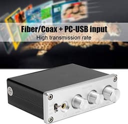 Glasvezel/Coax + PC USB Ingang DAC Decoder, met Hoofdtelefoonversterker Audio Decodering Ondersteuning voor 3.5mm Hoofdtelefoon (Zilver) — thumbnail 3