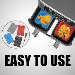 4 stuks siliconen friteuse matten met 1 borstel airfryer accessoires toren airfryer inserts friteuse matten airfryer matten airfryer oven (zwart, rood, blauw, grijs) — thumbnail 4