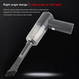 Draagbare Stofzuiger - Handstofzuiger Mini - Bureau Reinigen - Met LED-licht - 0.1L Capaciteit - Wit — thumbnail 2