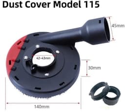 Stofkap voor haakse slijper, universele slijpkap, stofkap voor haakse slijper, stofafzuigkap, beschermkap - 1 stuk - model 115 — thumbnail 1